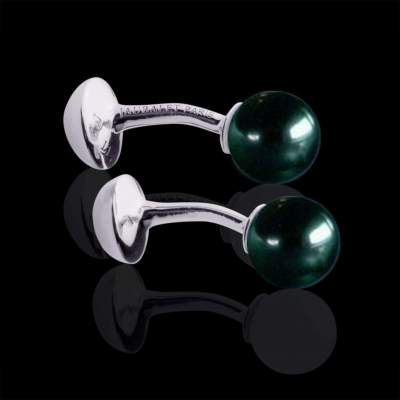 Jumo Cufflinks - White Gold - Black Pearls - Jaubalet